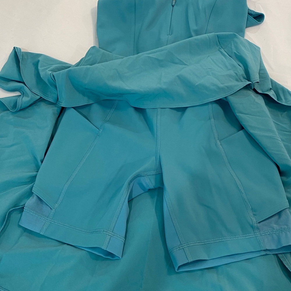 Teal, Sleeveless, Open back Lululemon Tennis Dress, Size 2 - Picture 4 of 6